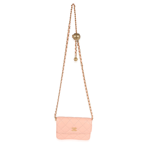 Chanel Light Orange Quilted Lambskin Pearl Crush Clutch - Picture 6 of 8